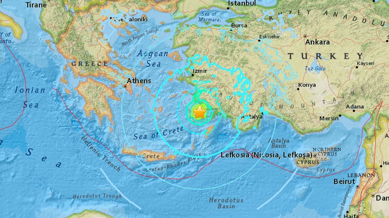 แผ่นดินไหว 6.7 ที่ตุรกีเกิดสึนามิ ตายแล้ว 2 ศพ บาดเจ็บร่วม 100 (ชมคลิป)