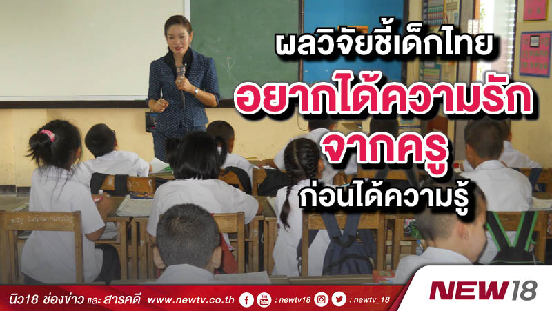 ผลวิจัยชี้เด็กไทยอยากได้ความรักจากครู ก่อนได้ความรู้ 