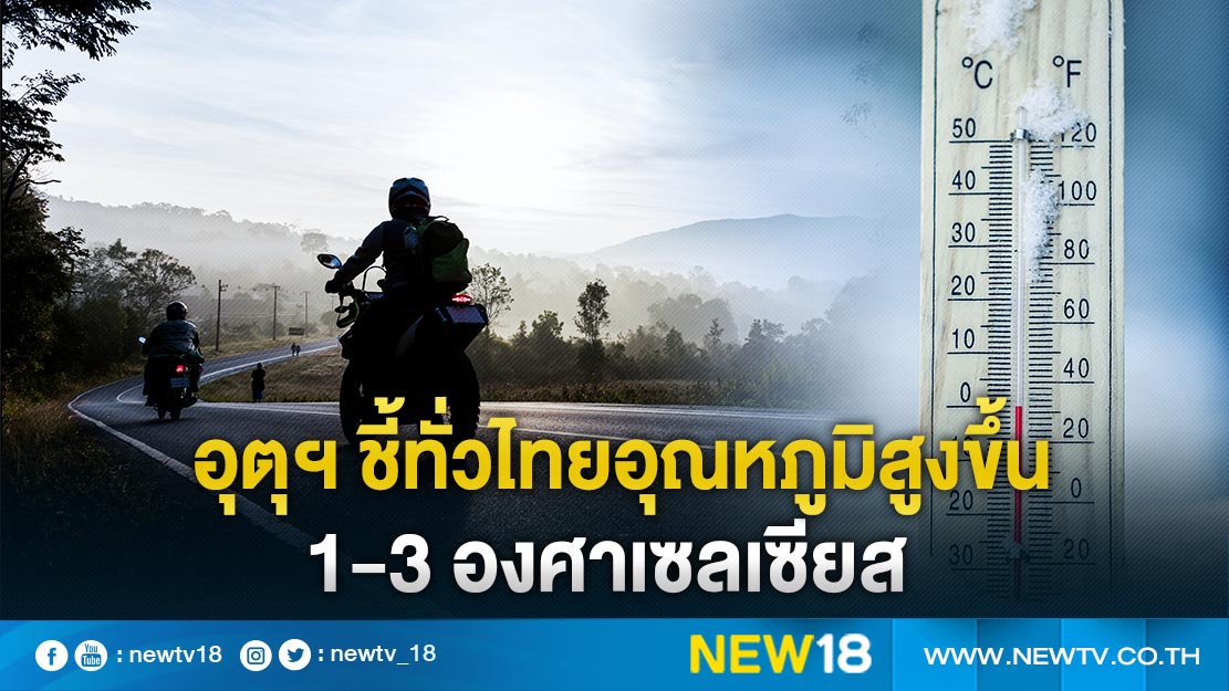 อุตุฯชี้ทั่วไทยอุณหภูมิสูงขึ้น 1-3 องศาเซลเซียส 